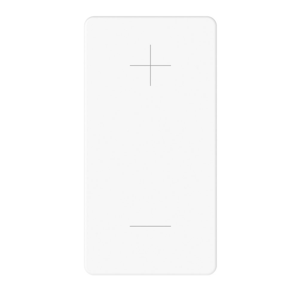 push-button 2p 250v ac - no+no 10a - with interlock - symbol increase/decrease - 1 module - glossy white - system pura
