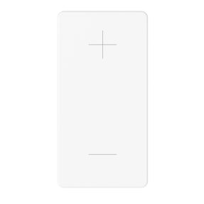 pulsante bipolare 250v ac - na+na 10a - con interblocco - simbolo incremento/decremento - 1 modulo - bianco satinato - system pura