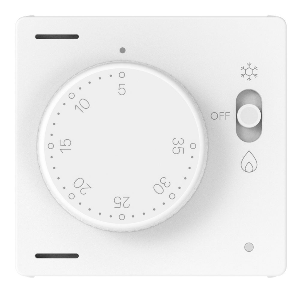 termostato elettronico - estate/inverno - 230v ac 50/60hz - 2 moduli - bianco lucido - system pura