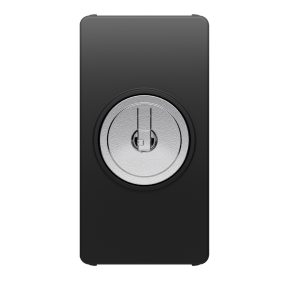 deviatore unipolare 250v ac - 10ax - con chiave - 1 modulo - nero satinato - system pura