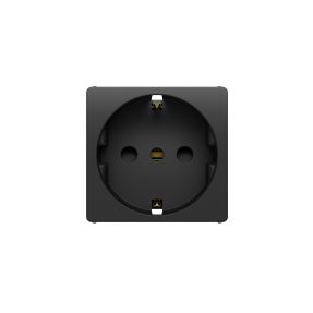 presa standard italiano/tedesco 250v ac - 2p+t 16a - p30 - 2 moduli - nero satinato - system pura