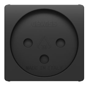 presa standard israeliano 250v ac - 2p+t 16a - 2 moduli - nero satinato - system pura