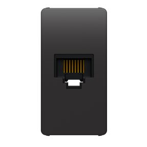 presa rj45 - categoria 5e - utp - toolless - 1 modulo - nero satinato - system pura