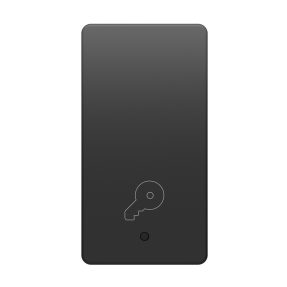 pulsante unipolare 250v ac - na 10a - illuminabile - simbolo chiave - 1 modulo - nero satinato - system pura