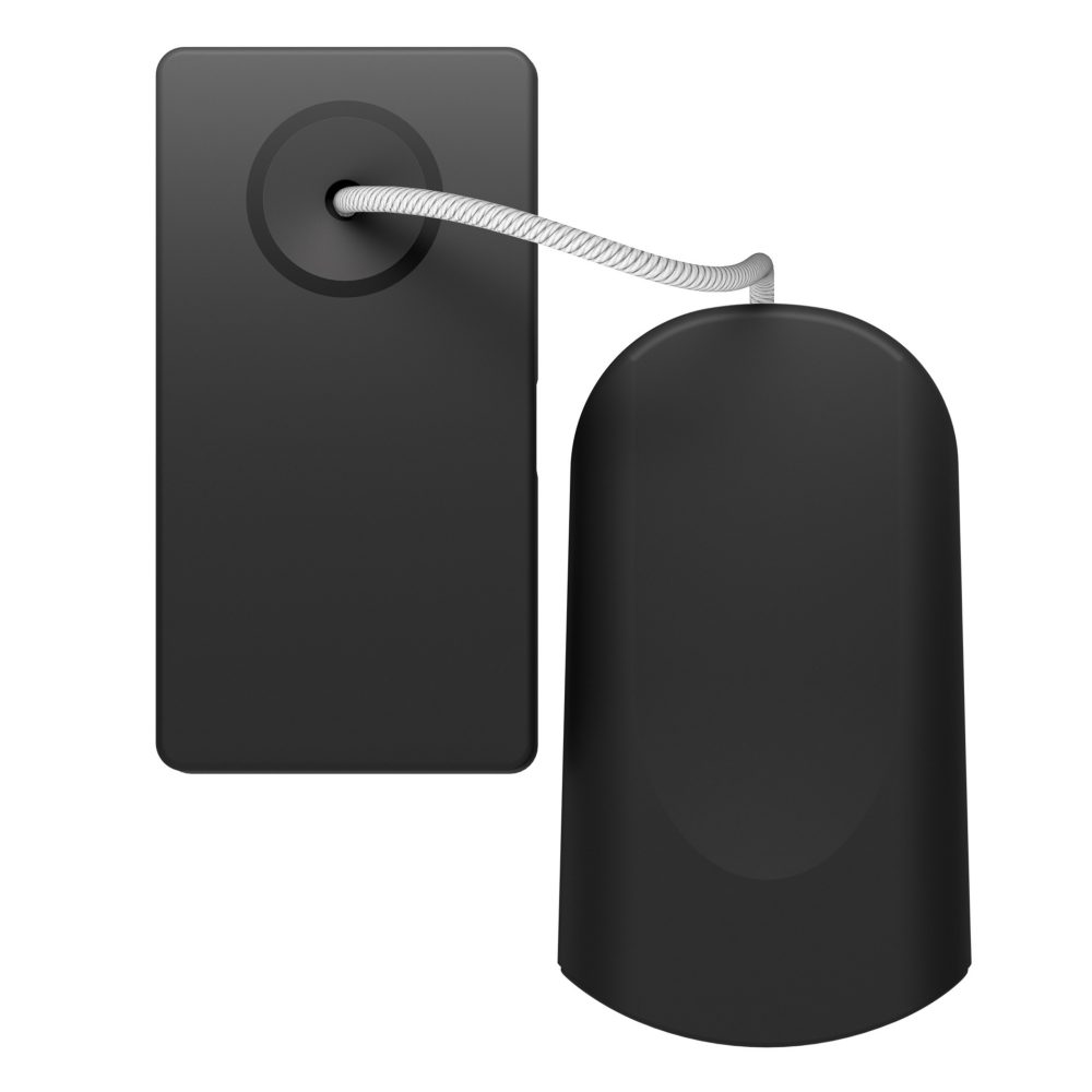 pulsante bipolare 250v ac - na 10a - tirante - 1 modulo - nero satinato - system pura