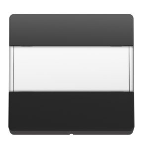 pulsante con targa portanome illuminabile 250v ac - na 10a - 2 moduli - nero satinato - system pura