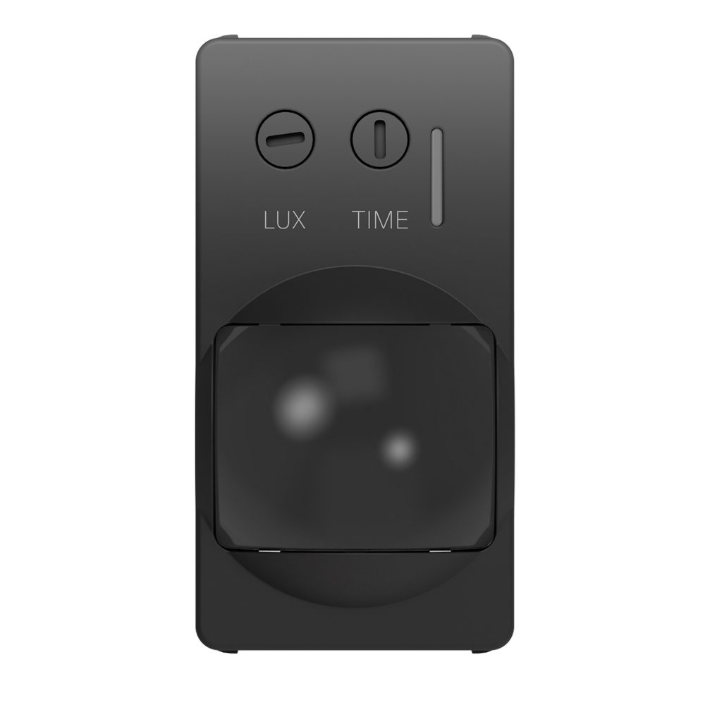 rivelatore di movimento a raggi infrarossi - 230v ac 50/60hz - 1 modulo - nero satinato - system pura
