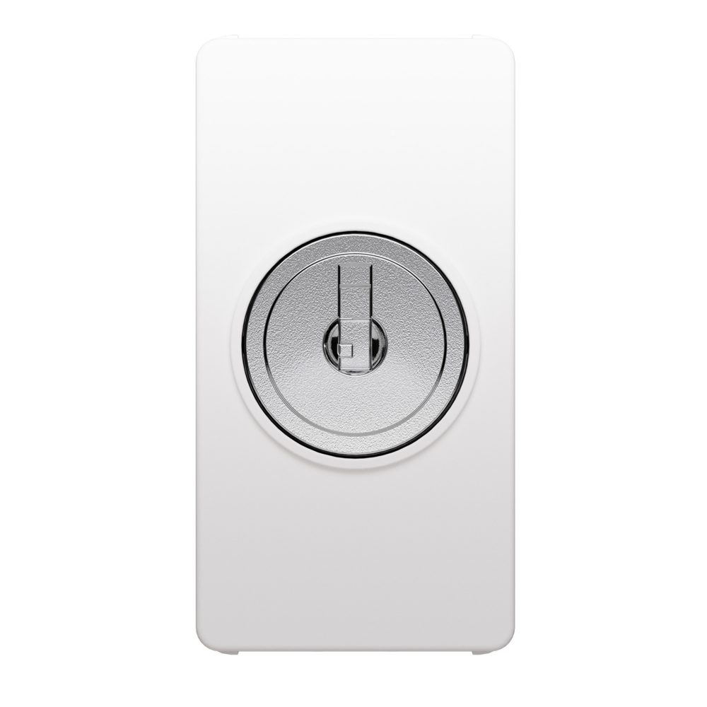 deviatore unipolare 250v ac - 10ax - con chiave - 1 modulo - bianco lucido - system pura