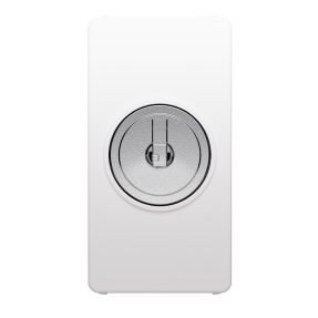 deviatore unipolare 250v ac - 10ax - con chiave - 1 modulo - bianco satinato - system pura