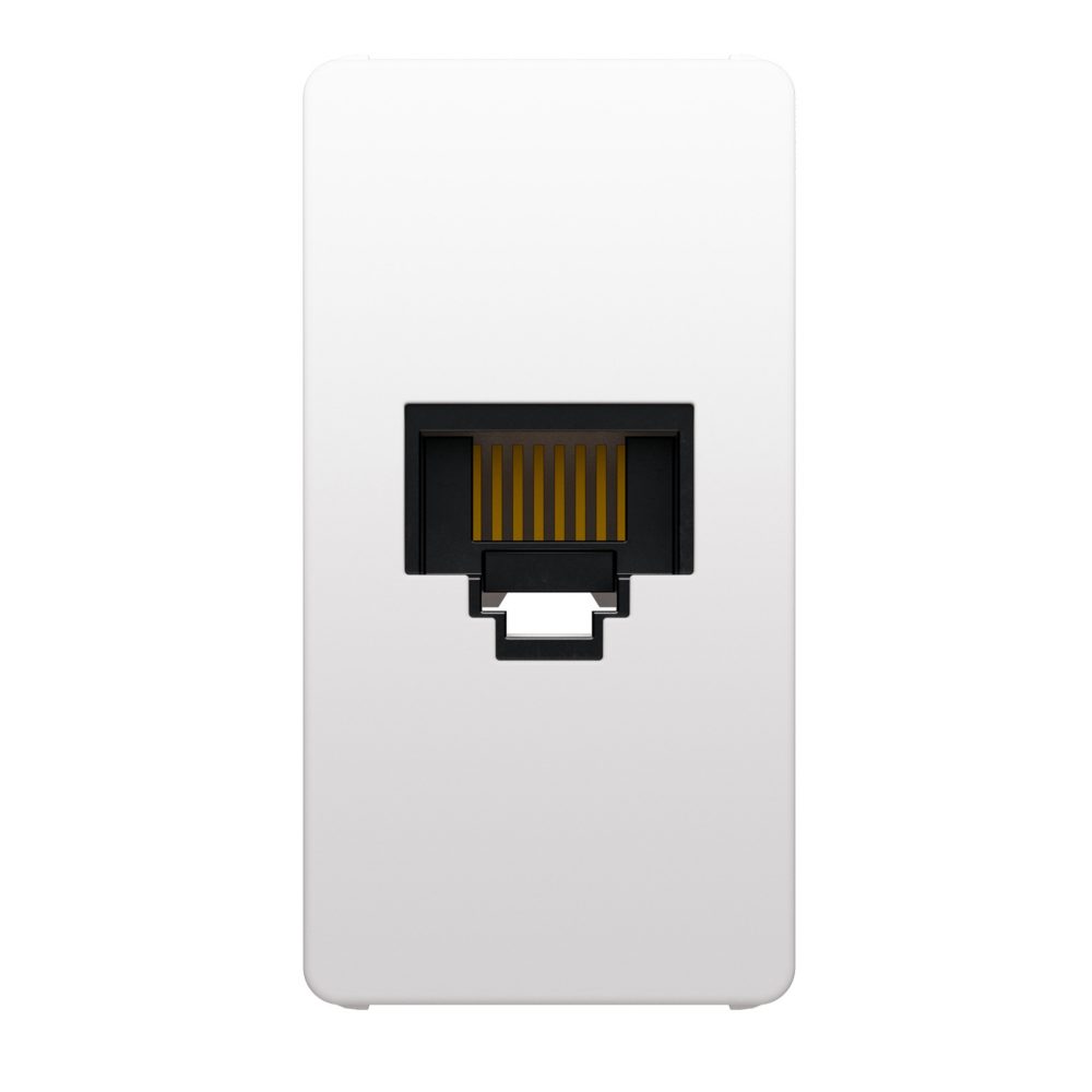 presa rj45 - categoria 5e - ftp - toolless - 1 modulo - bianco lucido - system pura