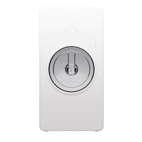 pulsante bipolare 250v ac - na 10a - con chiave - 1 modulo - bianco satinato - system pura