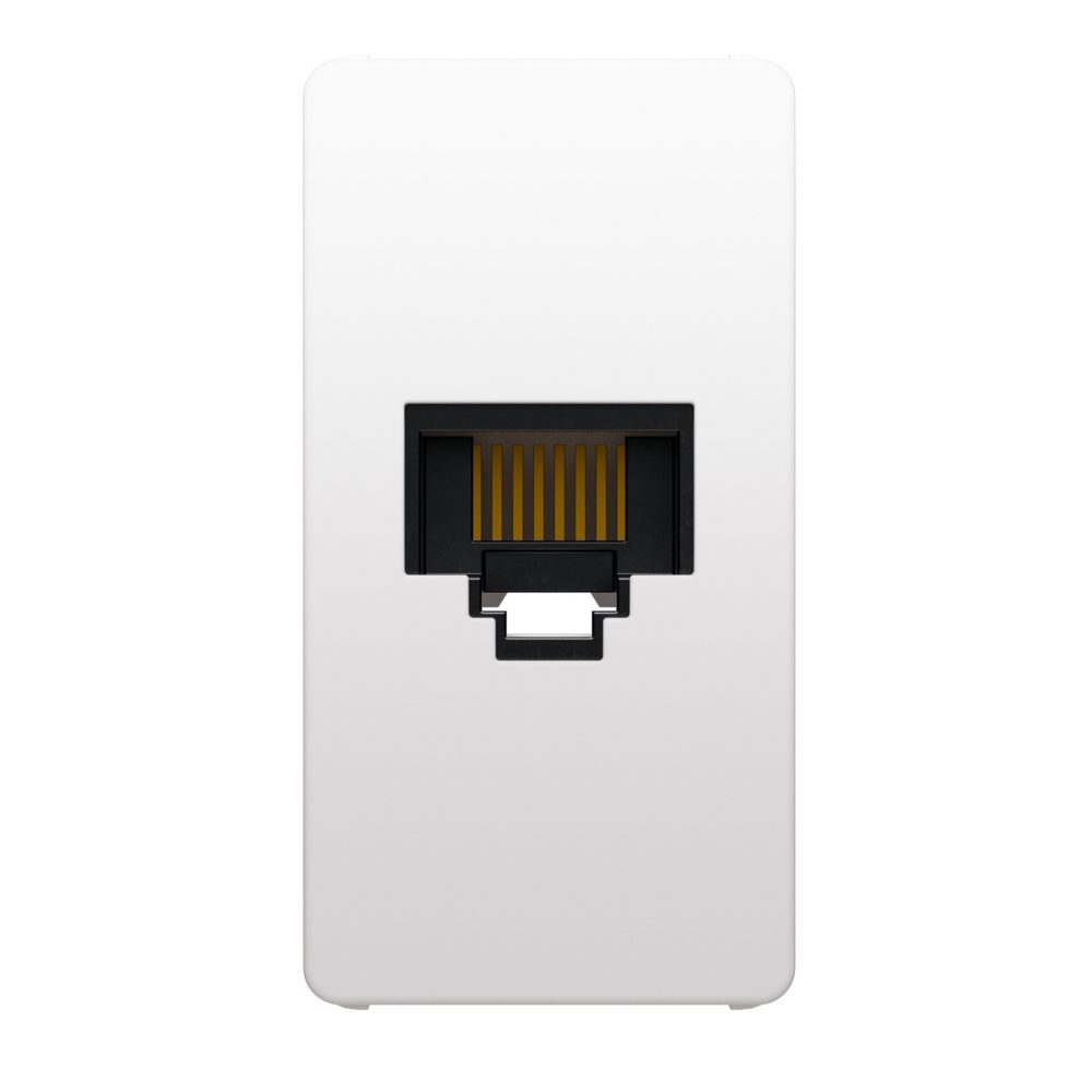 presa rj45 - categoria 6 - utp - toolless - 1 modulo - bianco lucido - system pura