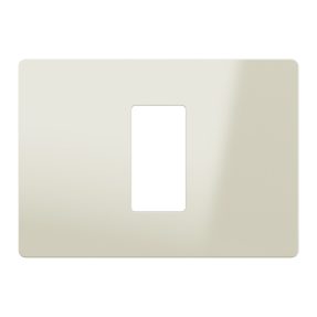 placca - tecnopolimero - 1 posto - almond lucido - system pura