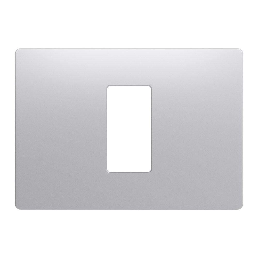 placca - tecnopolimero - 1 posto - silver satinato - system pura
