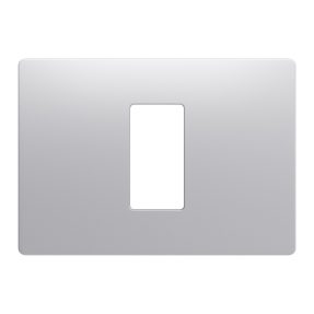 placca - tecnopolimero - 1 posto - silver satinato - system pura