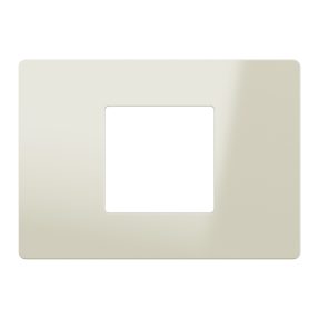 placca - tecnopolimero - 2 posti centrali - almond lucido - system pura