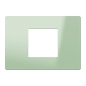 placca - tecnopolimero - 2 posti centrali - matcha lucido - system pura