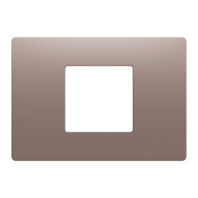 placca - tecnopolimero - 2 posti centrali - tortora chiaro satinato - system pura