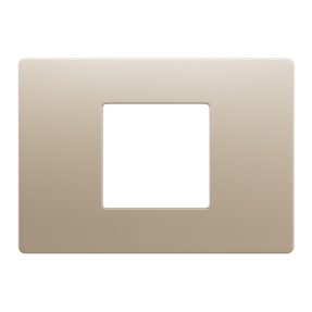 placca - tecnopolimero - 2 posti centrali - champagne satinato - system pura