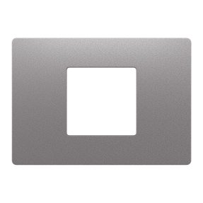 placca - tecnopolimero - 2 posti centrali - grigio fumo materico - system pura