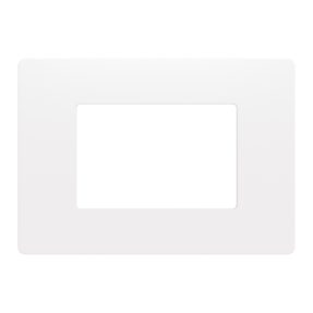 placca - tecnopolimero - 3 posti - bianco satinato - system pura