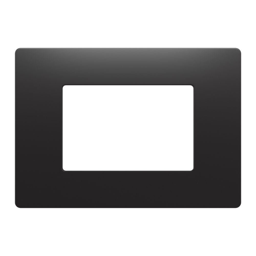 placa - tecnopolímero - 3 módulos - negro satinado - system pura