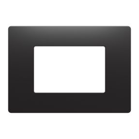 placca - tecnopolimero - 3 posti - nero satinato - system pura