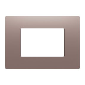 placca - tecnopolimero - 3 posti - tortora chiaro satinato - system pura