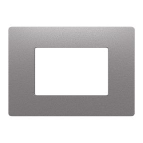 placca - tecnopolimero - 3 posti - grigio fumo materico - system pura