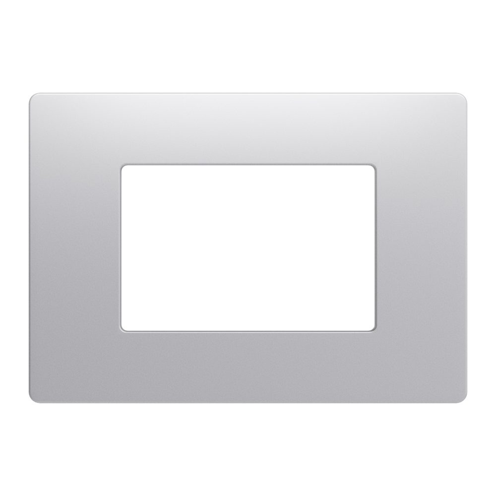 placca - tecnopolimero - 3 posti - silver satinato - system pura