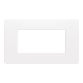 placca - tecnopolimero - 4 posti - bianco satinato - system pura