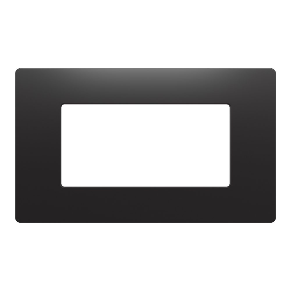 placa - tecnopolímero - 4 módulos - negro satinado - system pura