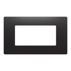 placca - tecnopolimero - 4 posti - nero satinato - system pura