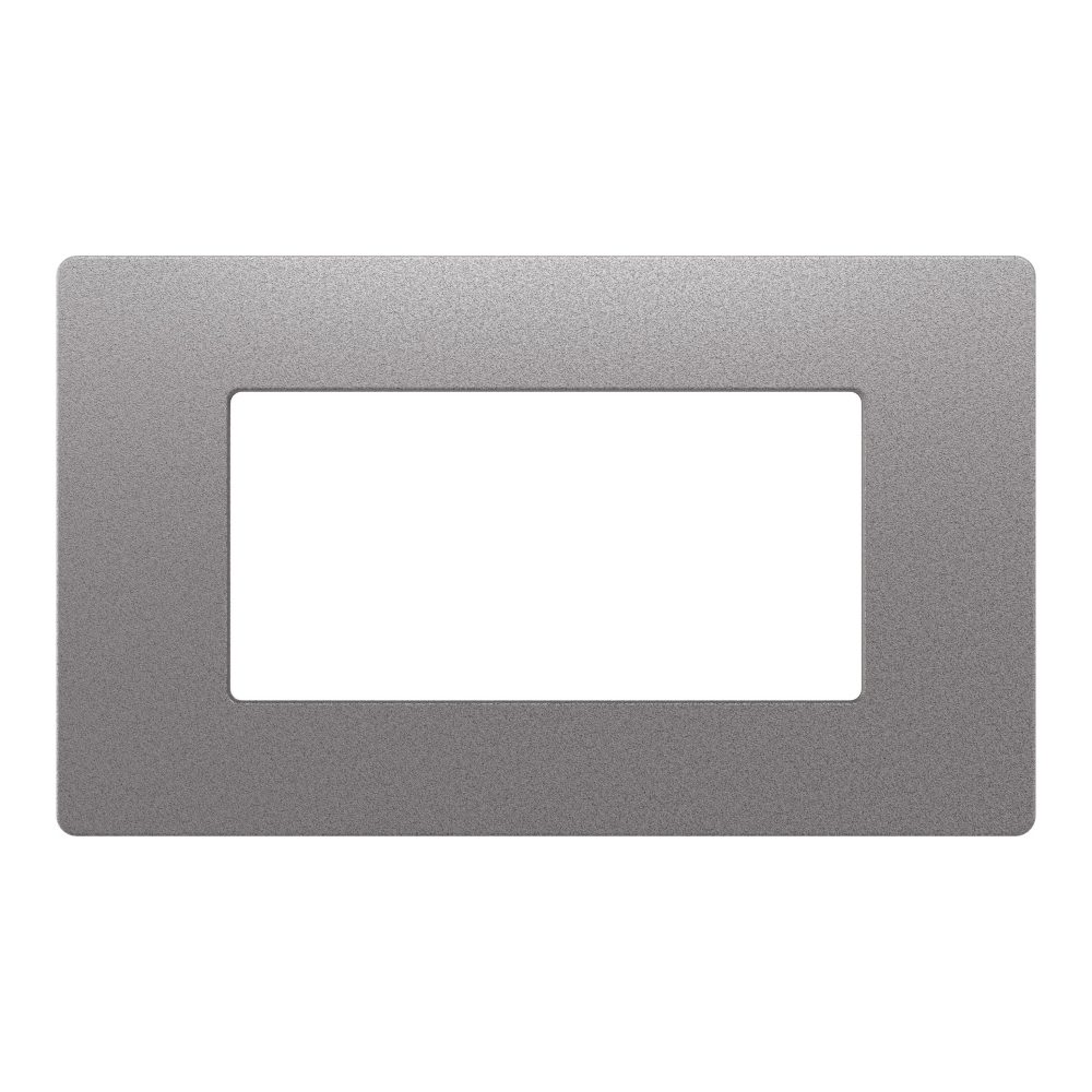 placca - tecnopolimero - 4 posti - grigio fumo materico - system pura