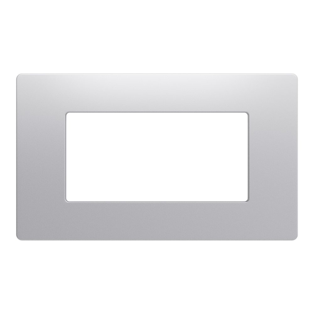 placca - tecnopolimero - 4 posti - silver satinato - system pura