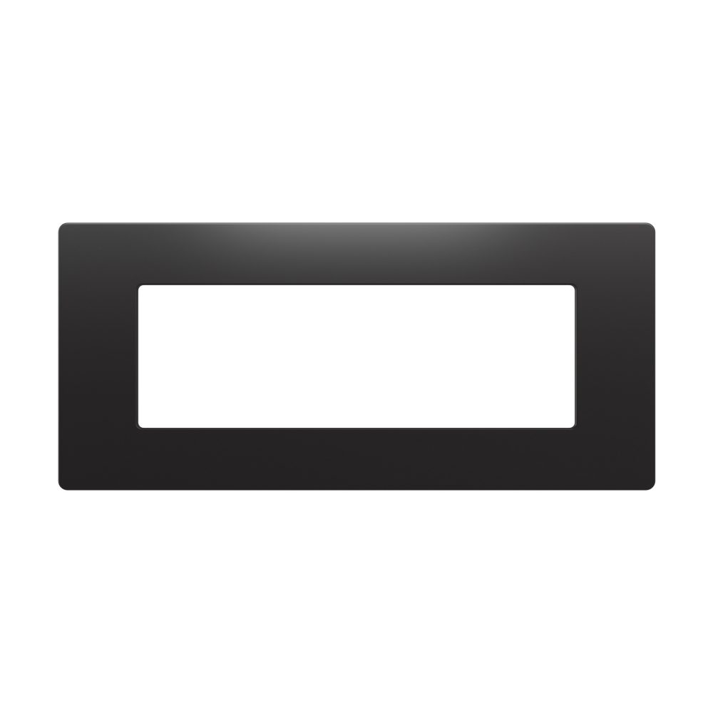 placca - tecnopolimero - 6 posti - nero satinato - system pura