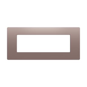placca - tecnopolimero - 6 posti - tortora chiaro satinato - system pura