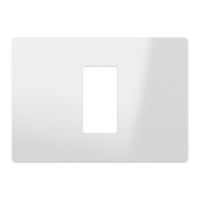 placca - tecnopolimero - 1 posto - bianco lucido - system pura