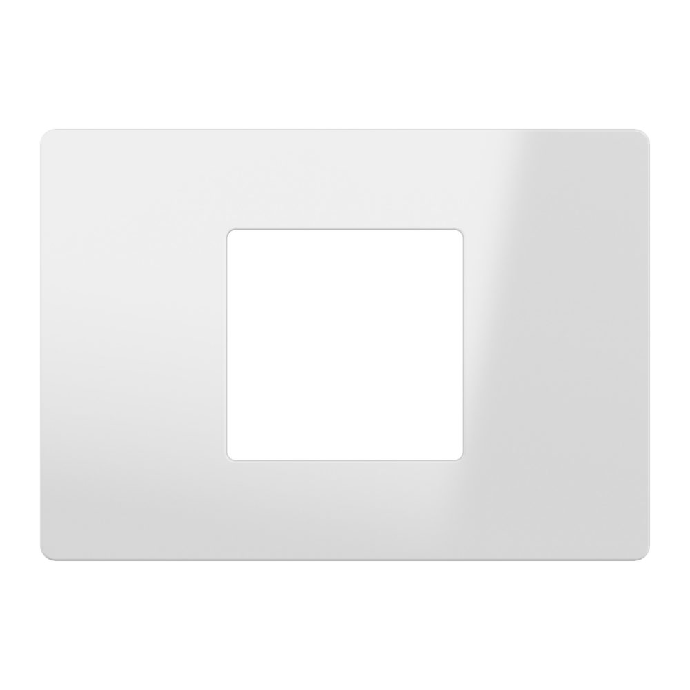 placca - tecnopolimero - 2 posti centrali - bianco lucido - system pura