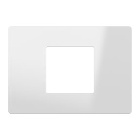 placca - tecnopolimero - 2 posti centrali - bianco lucido - system pura