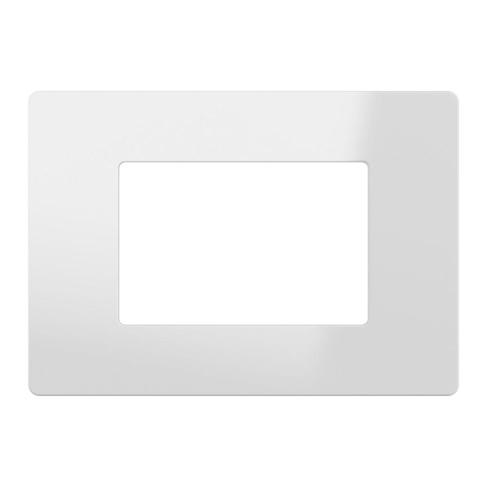 placca - tecnopolimero - 3 posti - bianco lucido - system pura