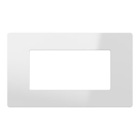 placca - tecnopolimero - 4 posti - bianco lucido - system pura