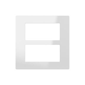 placca - tecnopolimero - 4+4 posti - bianco lucido - system pura