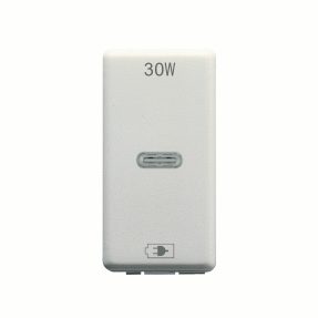 alimentatore usb - tipo c - 30w power delivery - bianco - 1 modulo - system