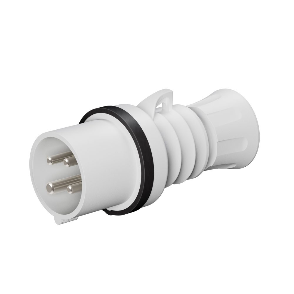 cee contactstop 3p+a 16a 480/500v 50/60hz - zwart - 7h - stekker recht - ip44/ip54+schroefdraad