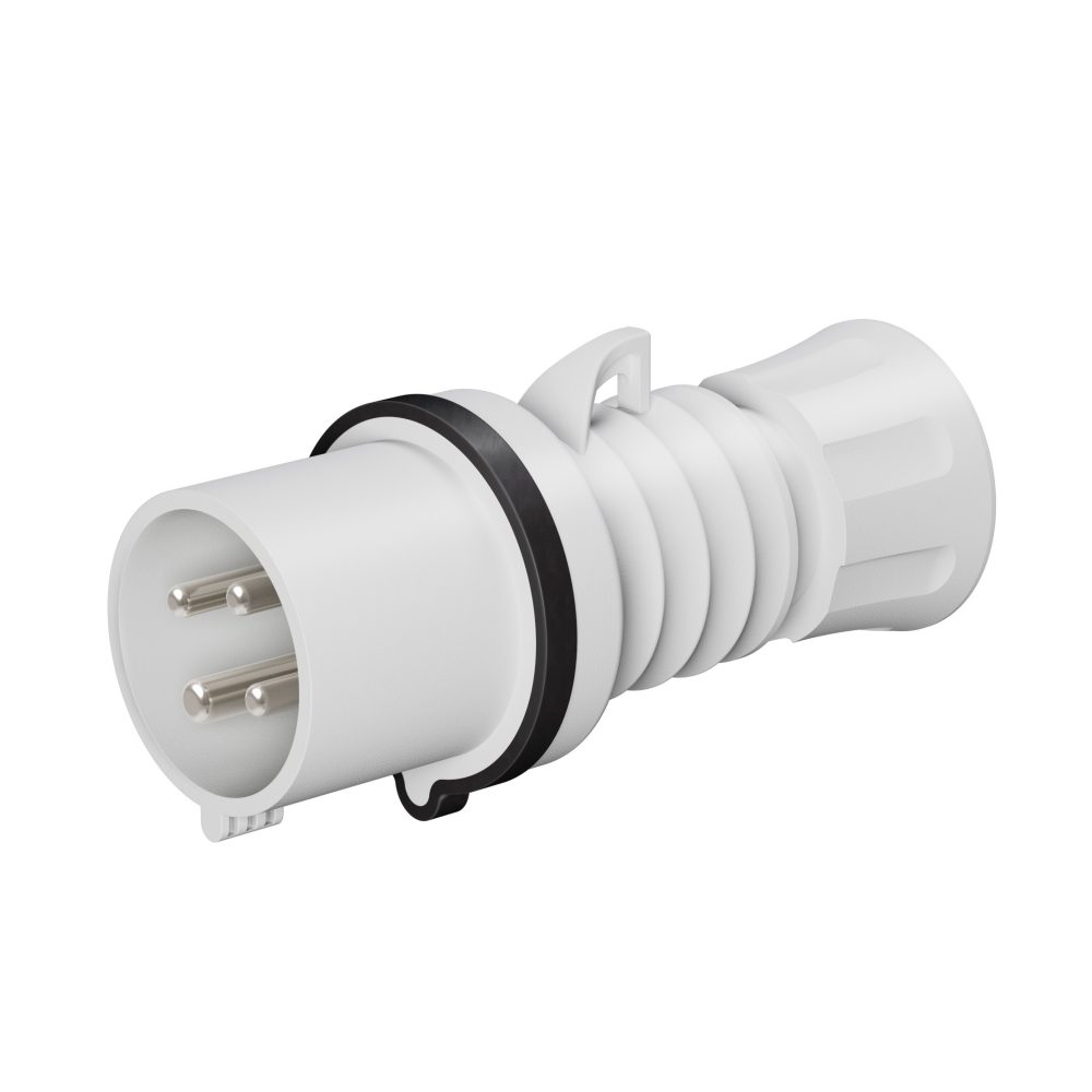 cee contactstop 3p+a 32a 480/500v 50/60hz - zwart - 7h - stekker recht - ip44/ip54+schroefdraad