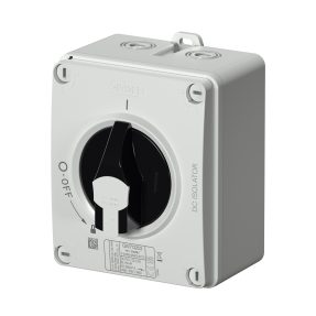 rotary isolator switch for dc - hp - surface-mounting - photovoltaic application - insulating box - 16a 4p - lockable black knob - ip66/ip67/ip69