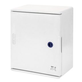 quadro poliestere porta cieca munita di serratura - 405x500x200 - ip66 - grigio ral 7035