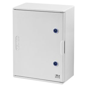 quadro poliestere porta cieca munita di serratura - 405x650x200 - ip66 - grigio ral 7035