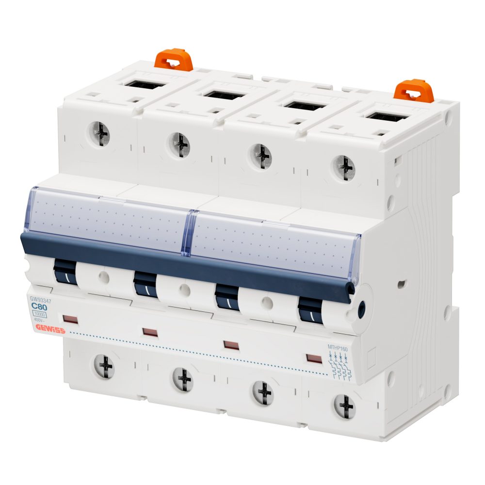 interruttore magnetotermico ad alte prestazioni - mthp 160 - 4p curva c 80a - 6 moduli